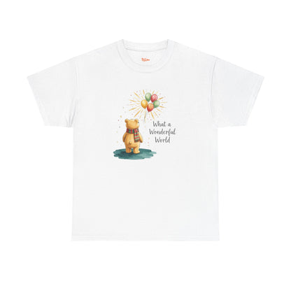 What a Wonderful World Teddy Bear T-Shirt — Balloon Sun Graphic