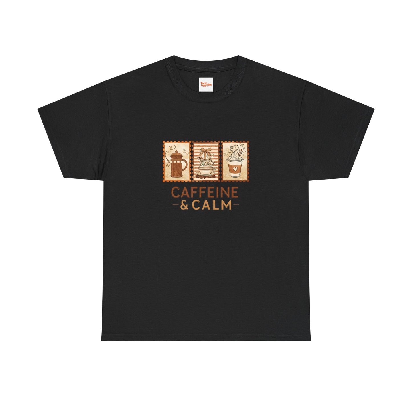 Caffeine & Calm Coffee Tee — French Press Graphic T-Shirt