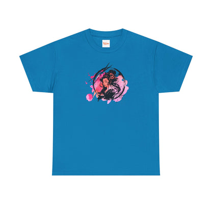 Geisha Graphic Tee — Pastel Pink Japanese-Inspired Shirt