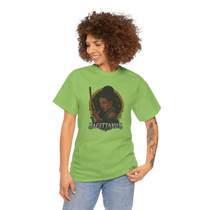 Sagittarius Art Nouveau Tee — African American Archer Zodiac Graphic
