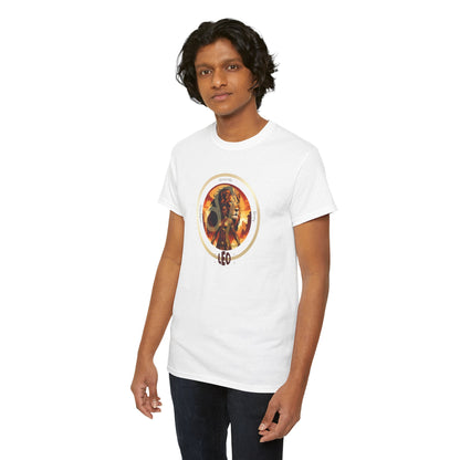 Leo Unisex Tee - Graphic of Black Woman and Lion