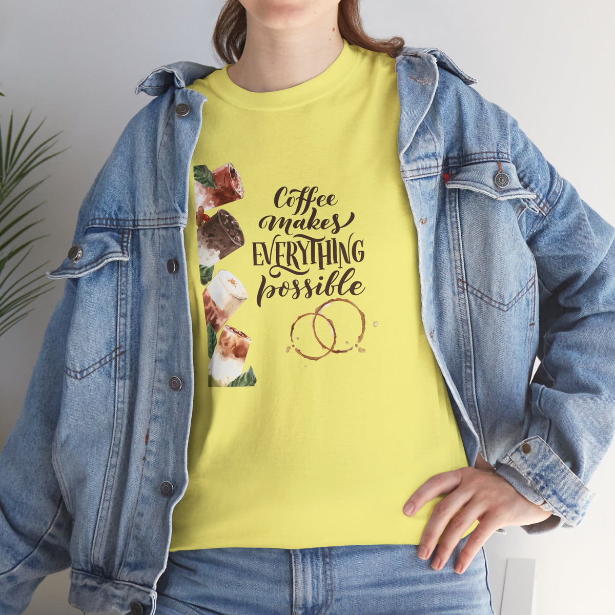 Coffee Makes Everything Possible T-Shirt — Coffee Cup Graphic Tee