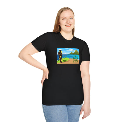 The Beach Is Calling Surfboard Graphic T-Shirt