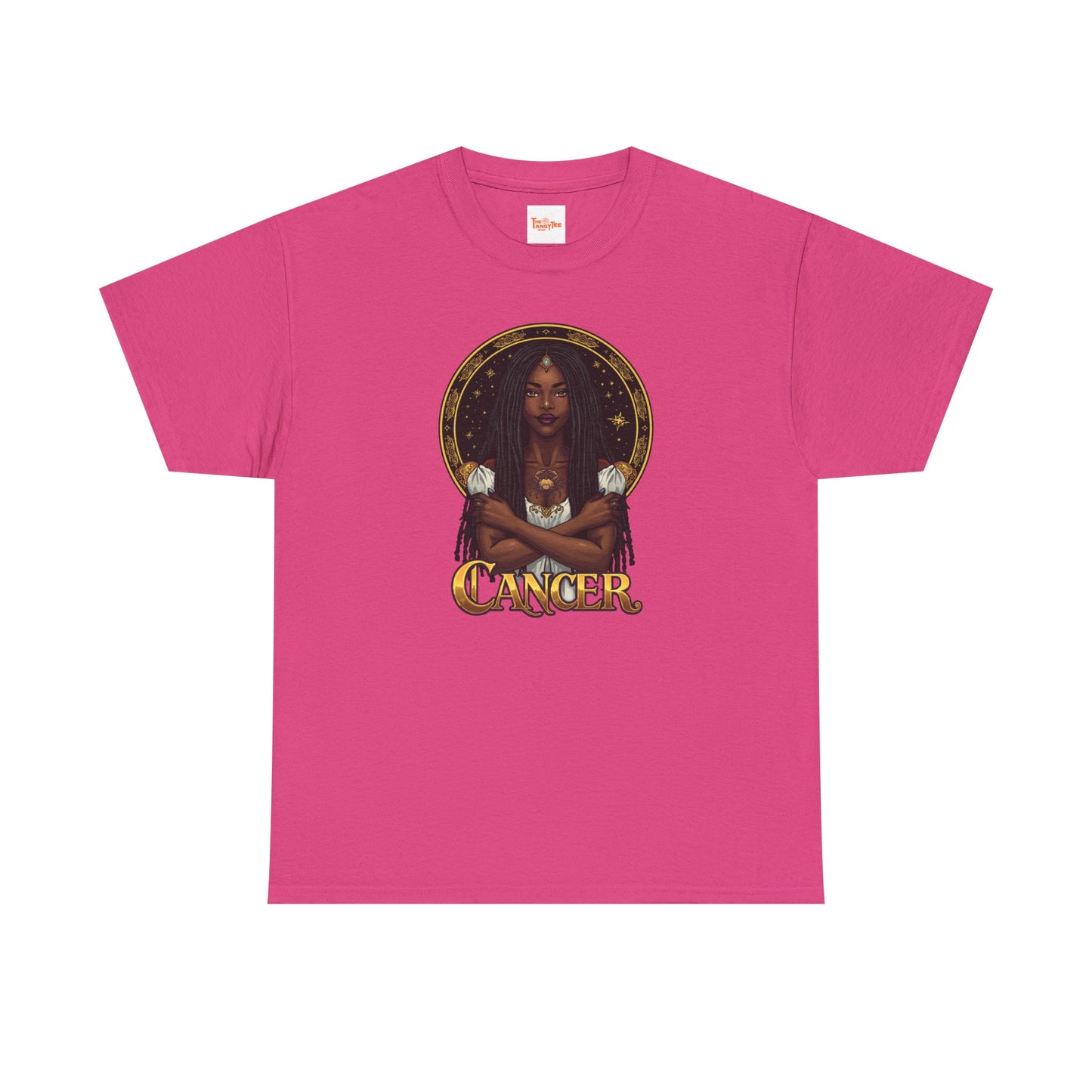 Cancer Zodiac T-Shirt — Art Nouveau African American Woman with Crab Graphic