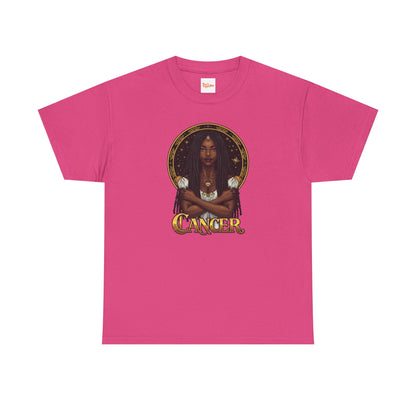 Cancer Zodiac T-Shirt — Art Nouveau African American Woman with Crab Graphic
