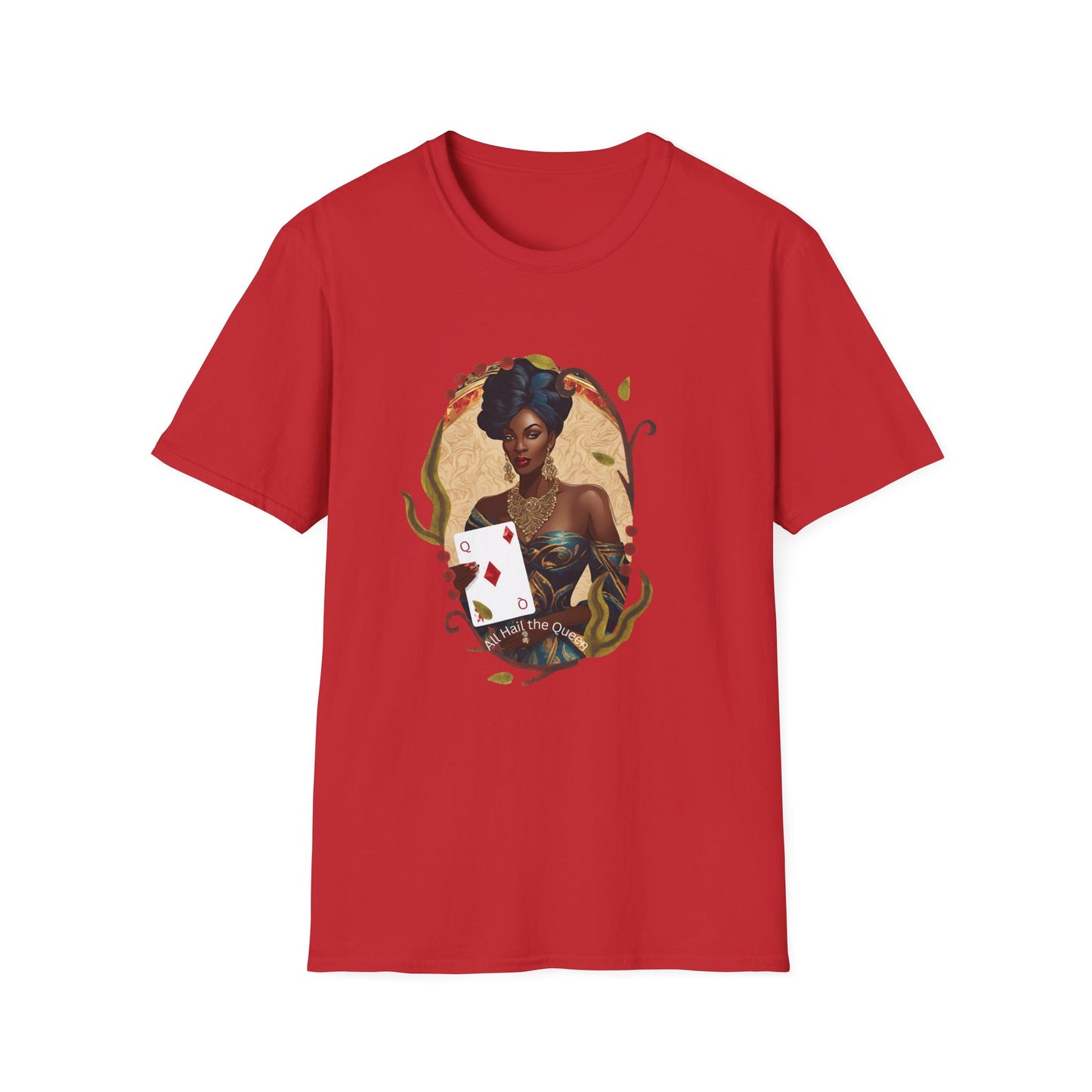 Diamonds Playing Cards Unisex T-Shirt - All Hail the Queen Design
