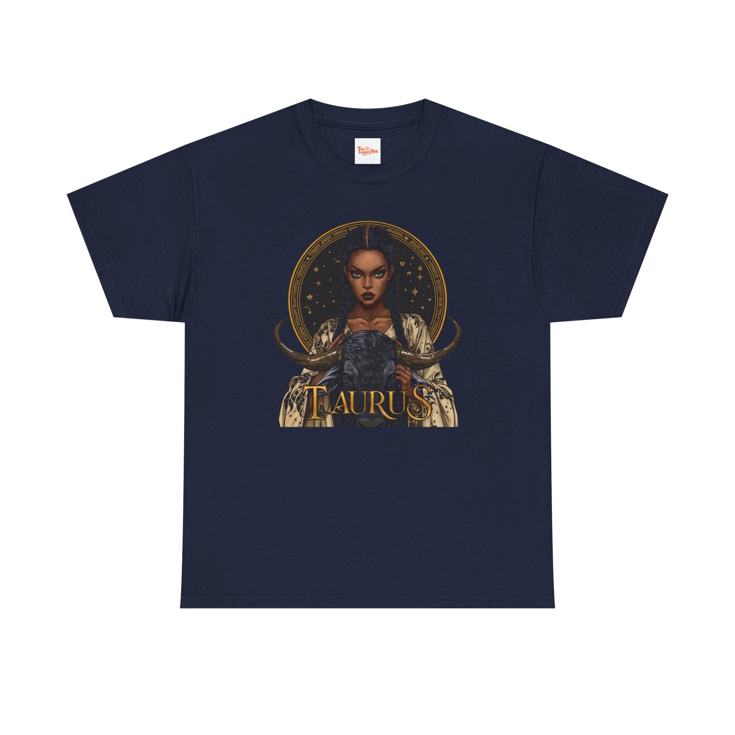 Taurus Art Nouveau Tee — African American Woman & Bull Zodiac Graphic