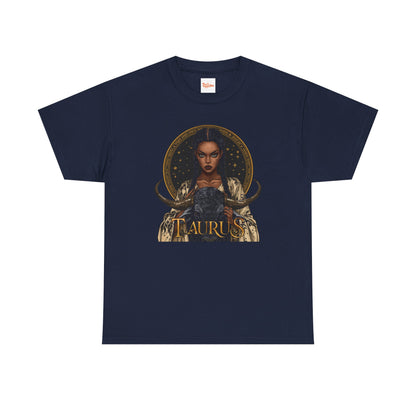 Taurus Art Nouveau Tee — African American Woman & Bull Zodiac Graphic