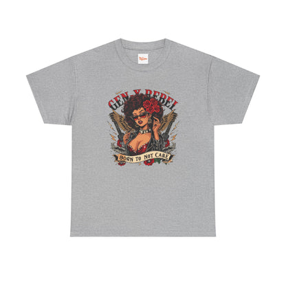 Gen X Rebel T-Shirt — African American Woman with Guitars & Roses Graphic