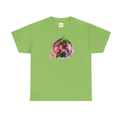 Geisha Graphic Tee — Pastel Pink Japanese-Inspired Shirt