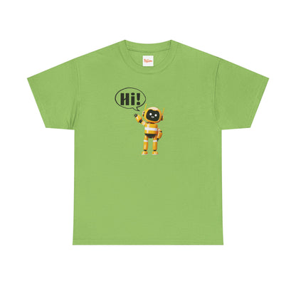 Robot Hi Graphic Tee, Unisex Cotton Tee
