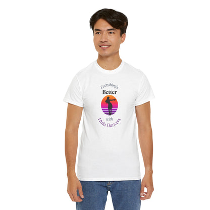 Hula Dancer Tee - Sunset Silhouette Graphic Unisex T-Shirt