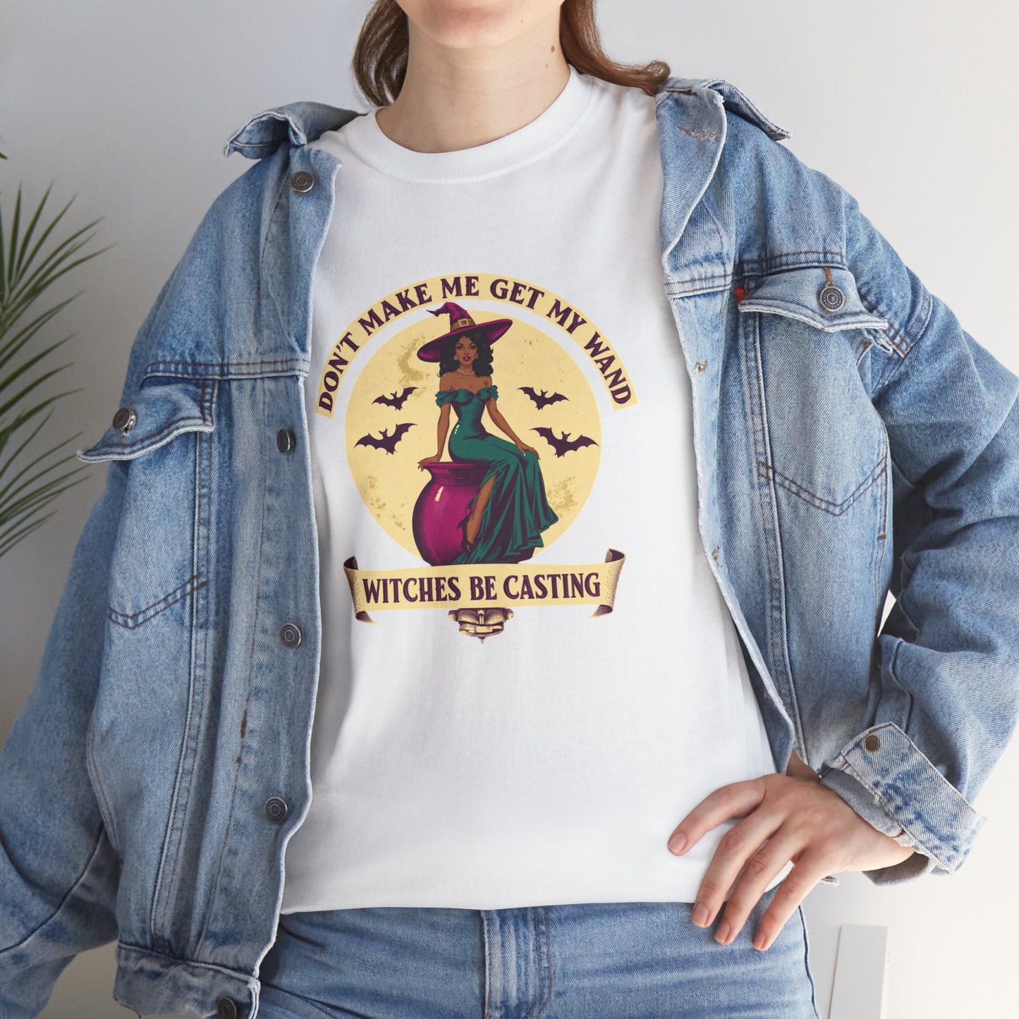 Witches Be Casting Tee — Vintage Witch Halloween T‑Shirt