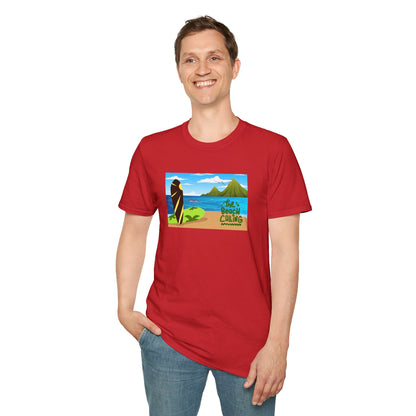 The Beach Is Calling Surfboard Graphic T-Shirt