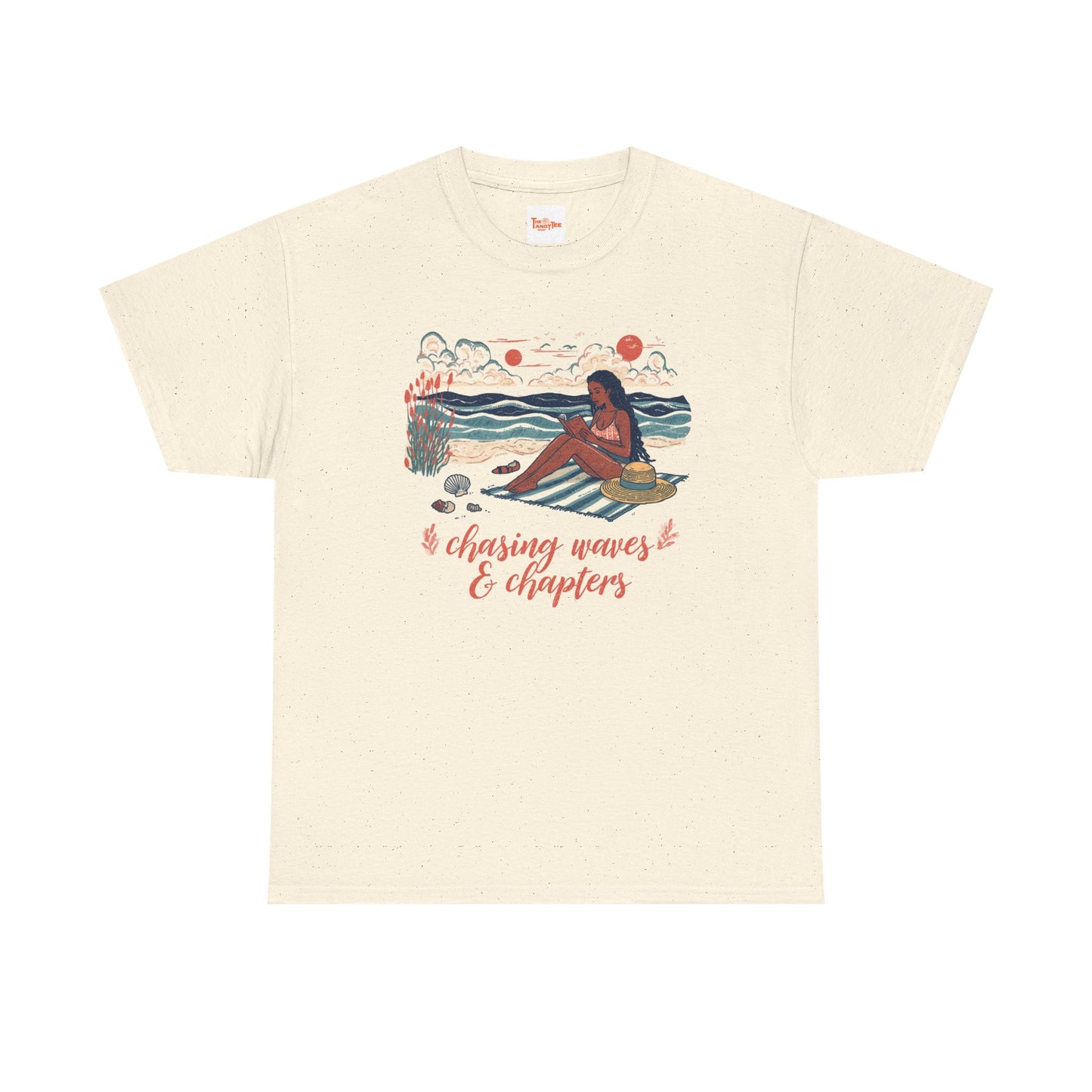 Surfing Sketch Tee — "Chasing Waves & Chapters" Beach Graphic T-Shirt