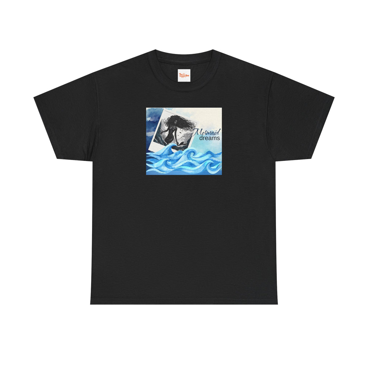 Mermaid Dreams Black Mermaid Graphic T-Shirt