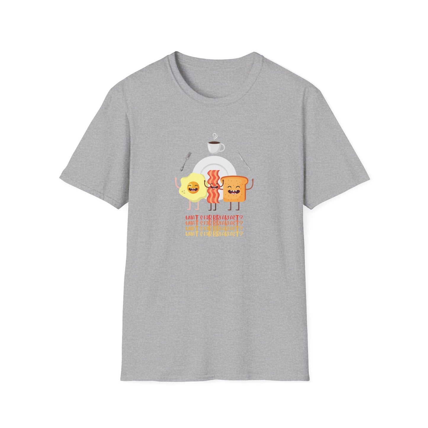 Breakfast Dance Unisex T-Shirt with Egg, Bacon, and Toast Graphic