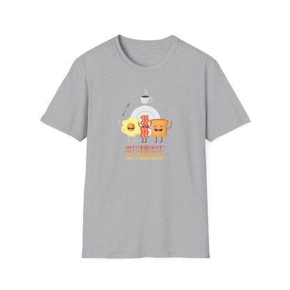 Breakfast Dance Unisex T-Shirt with Egg, Bacon, and Toast Graphic
