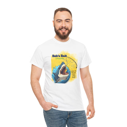 Graphic Fishing Unisex Tee - Bob's Bait and Tackle Shark Design