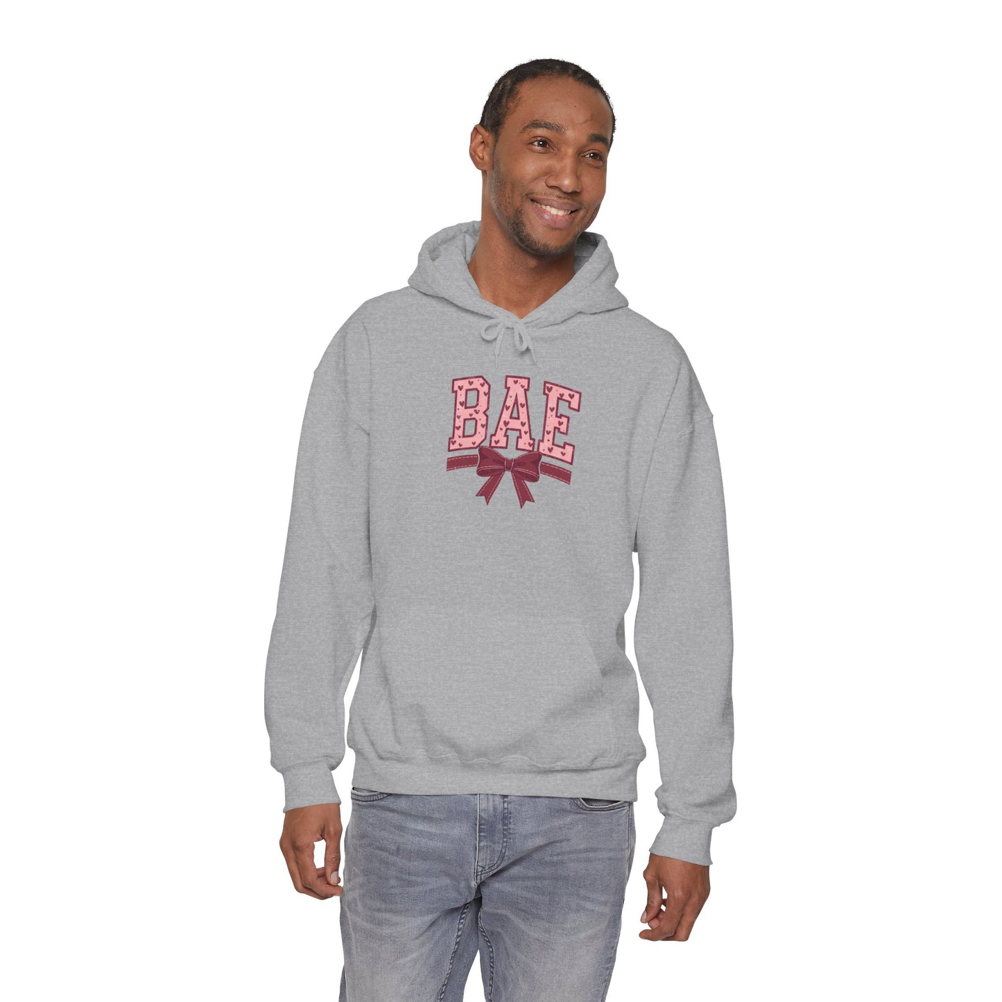 Bae Pink Bow Hoodie — Cute Graphic Pullover for Couples & Gifts