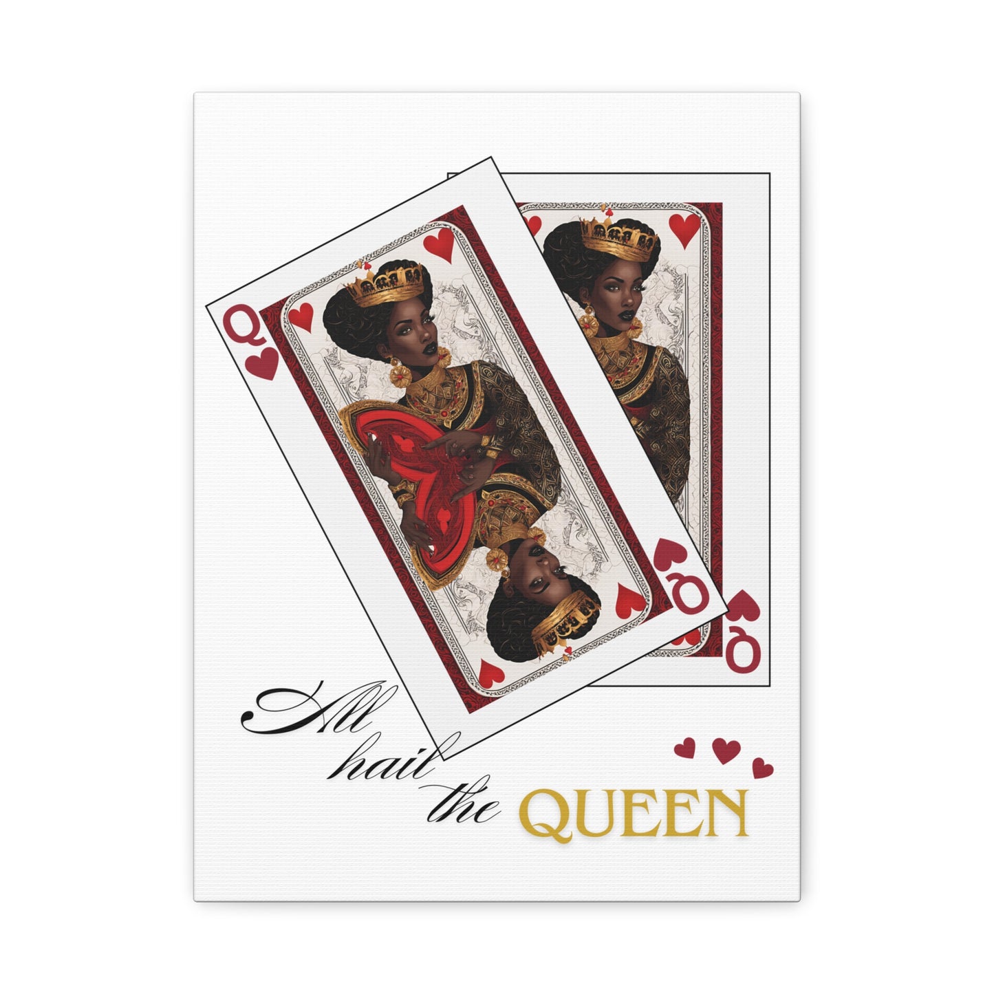Canvas Print, Queen of Hearts Playing Card Graphic