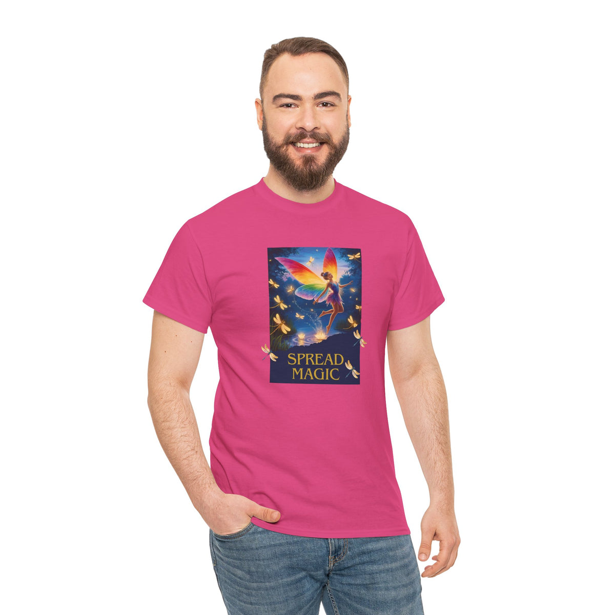 Spread Magic Fairy T-Shirt — Rainbow Wings Graphic Tee