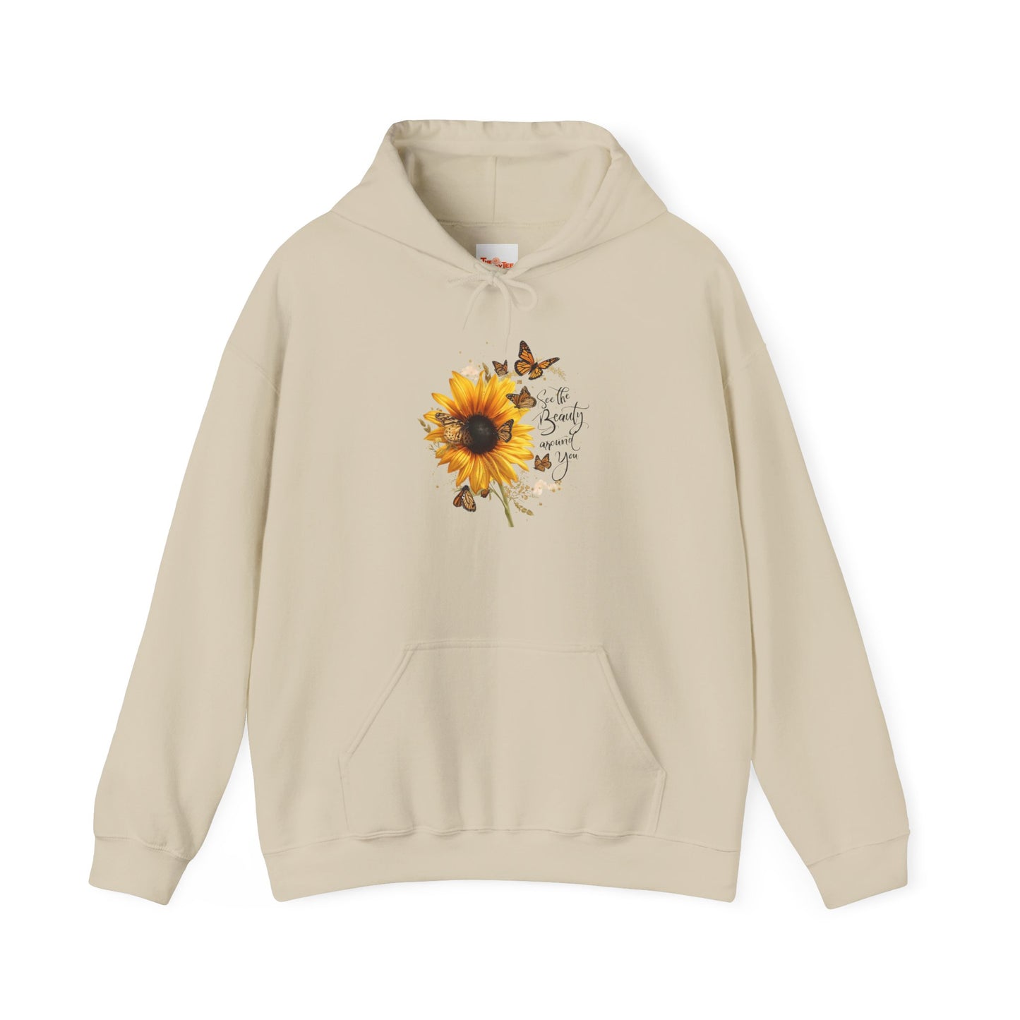 See the Beauty Around You Sunflower & Monarch Hoodie
