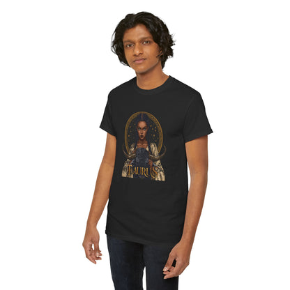 Taurus Art Nouveau Tee — African American Woman & Bull Zodiac Graphic