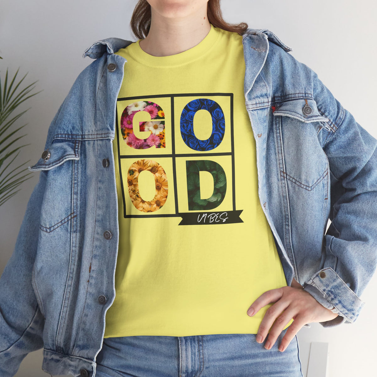 Good Vibes Flower Grid T-Shirt