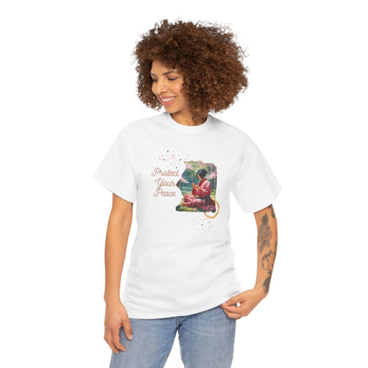 Protect Your Peace Unisex Tee - Woman Kneeling in Forest Graphic