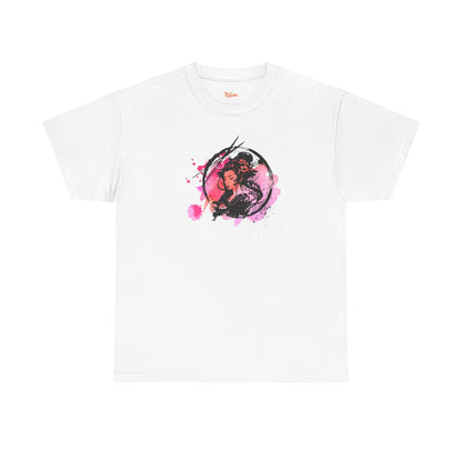Geisha Graphic Tee — Pastel Pink Japanese-Inspired Shirt