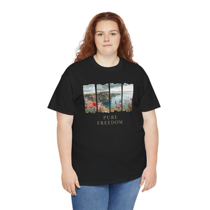 Pure Freedom Oceanside Cliff T-Shirt — Wildflower Beach Graphic Tee