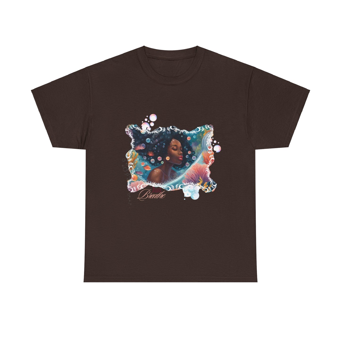 Just Breathe Unisex Tee - Graphic of Black Woman in the Bath