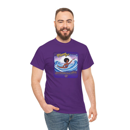Pisces Zodiac Tee — African American Woman Swimming Graphic with Pisces Traits