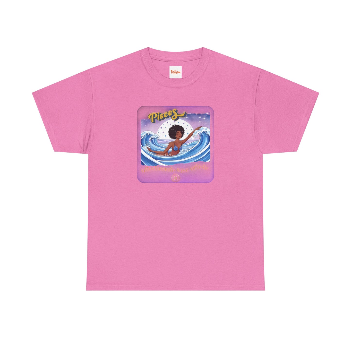 Pisces Zodiac Tee — African American Woman Swimming Graphic with Pisces Traits