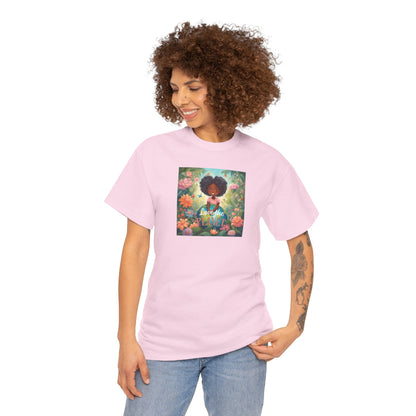 Graphic Tee Love the Planet Little Black Girl Holding Globe