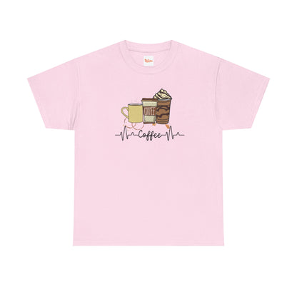 Coffee Stat T-Shirt — Graphic Tee Featuring Three Coffee Drinks