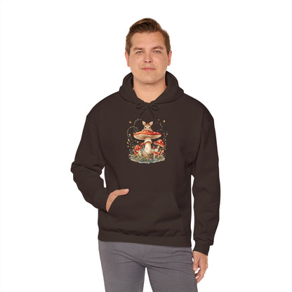 Mushroom Bunny Hoodie — Red-Capped Mushroom Graphic Sweatshirt