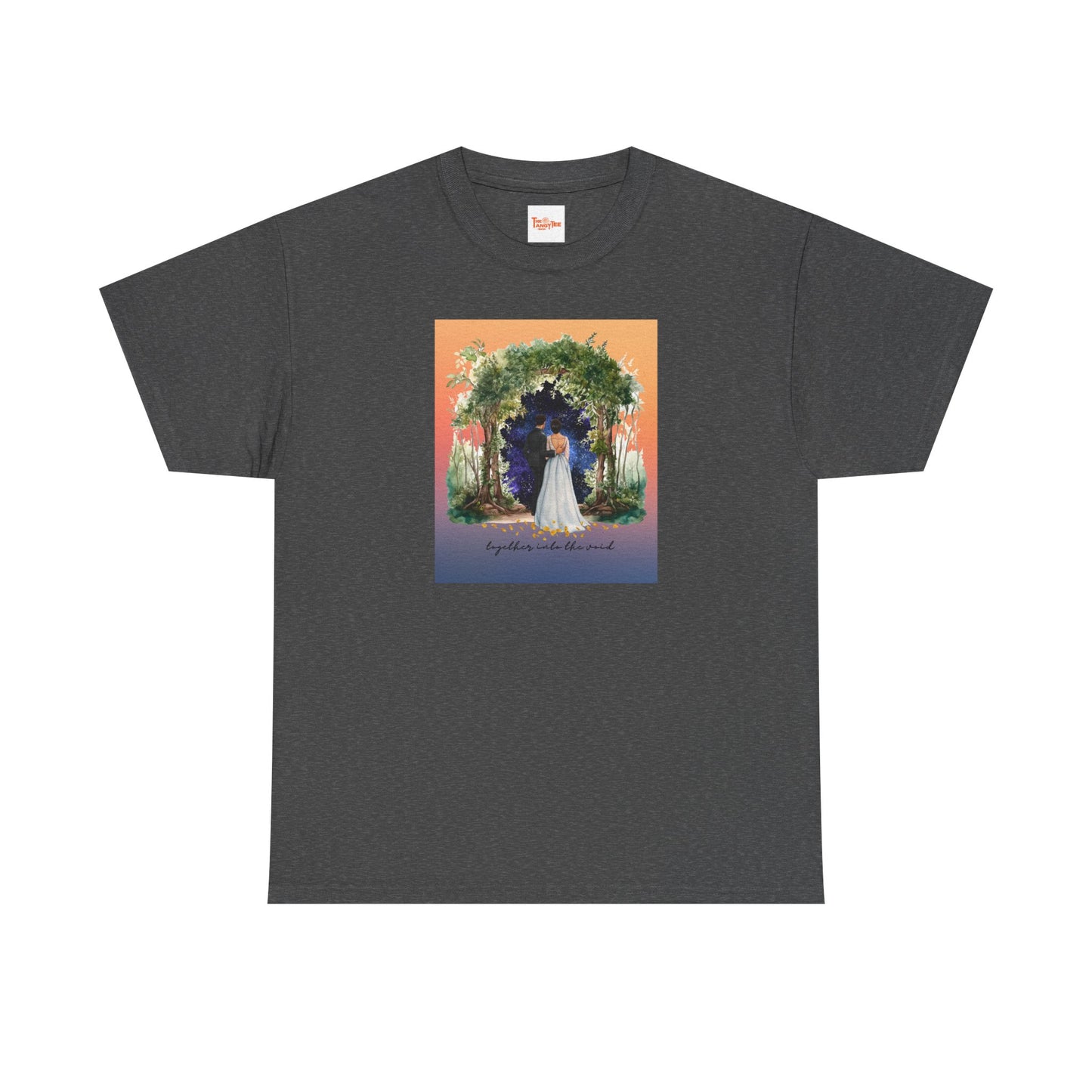 Into the Void Wedding Tee — Couple Under Arch Graphic Shirt