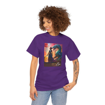 Warrior T-Shirt - Dare to be Epic, Black Woman with Dragon, Fantasy T-Shirt