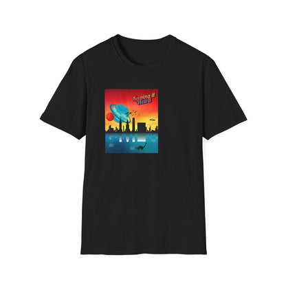 Alien Cityscape Unisex T-Shirt - Keeping it Weird Graphic Tee