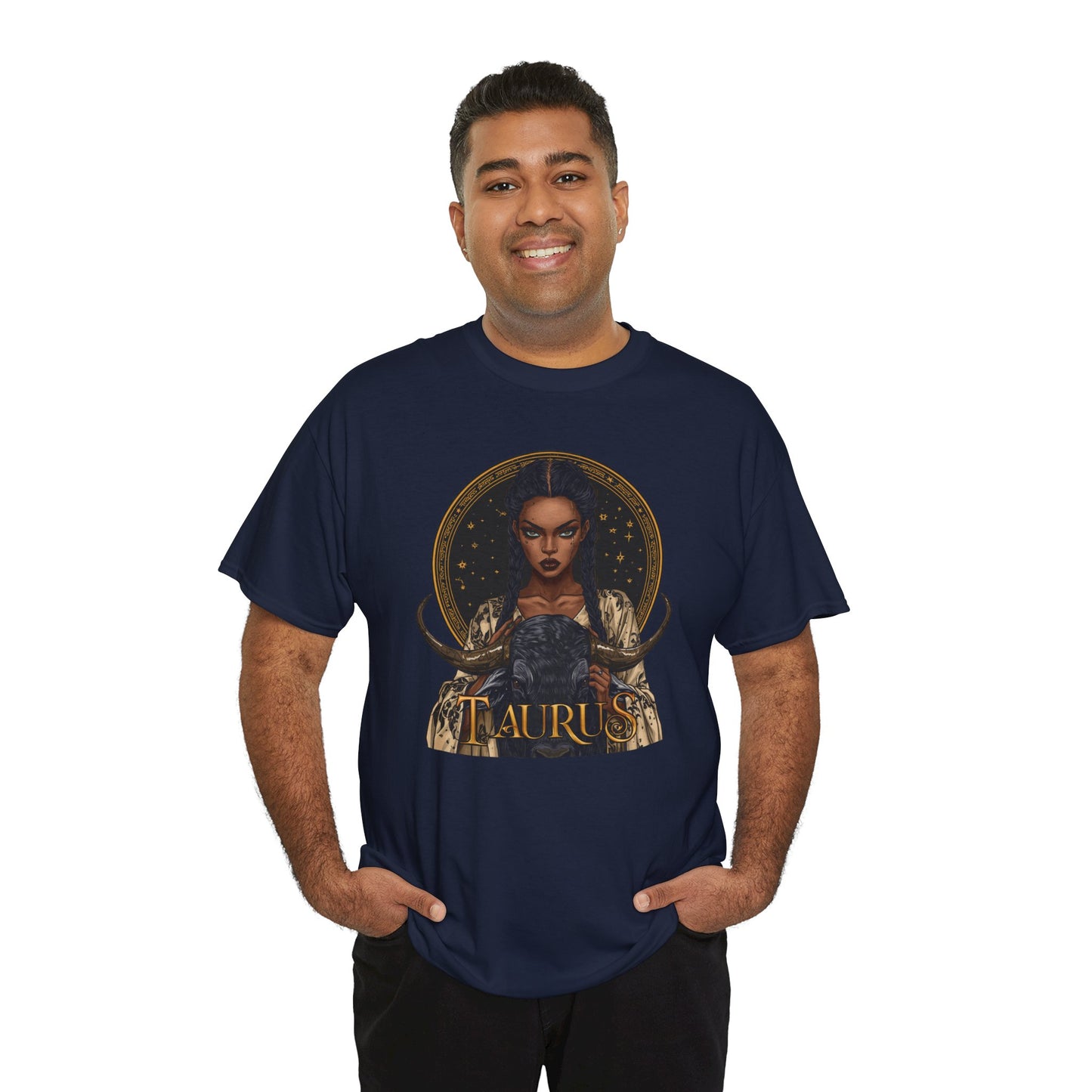 Taurus Art Nouveau Tee — African American Woman & Bull Zodiac Graphic