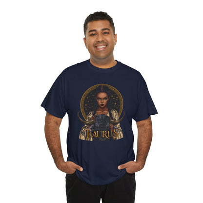 Taurus Art Nouveau Tee — African American Woman & Bull Zodiac Graphic