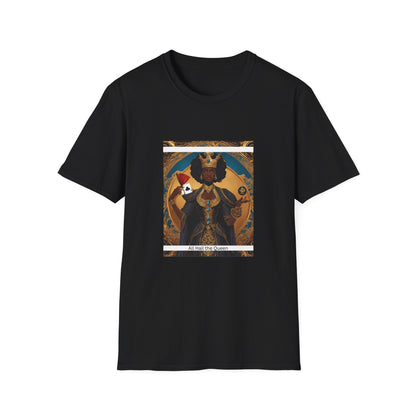 Clubs Playing Cards Unisex T-Shirt - All Hail the Queen Design