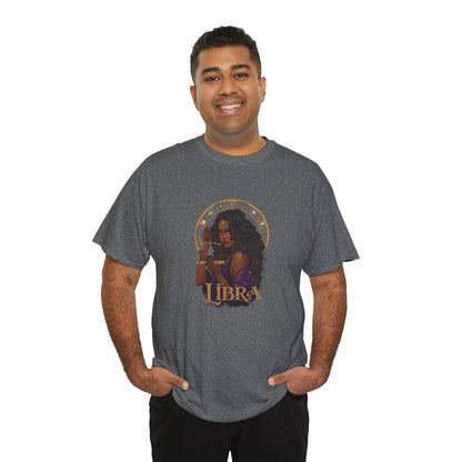 Libra Art Nouveau Tee — African American Woman with Scales Zodiac Shirt
