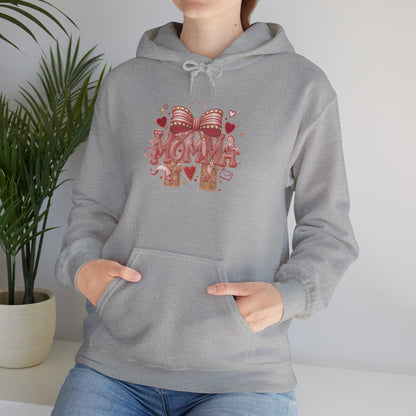 Momma Pink Ribbon Heart Hoodie — Breast Cancer Awareness Sweatshirt