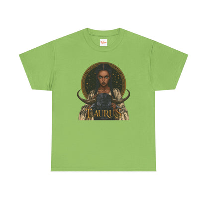 Taurus Art Nouveau Tee — African American Woman & Bull Zodiac Graphic