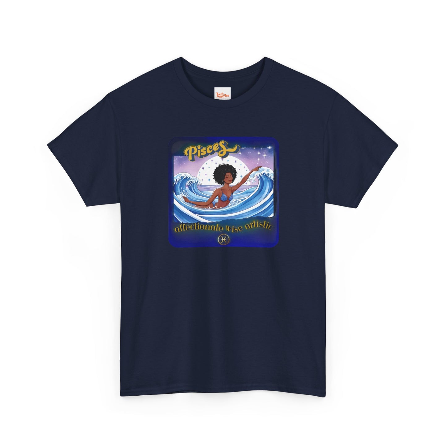 Pisces Zodiac Tee — African American Woman Swimming Graphic with Pisces Traits