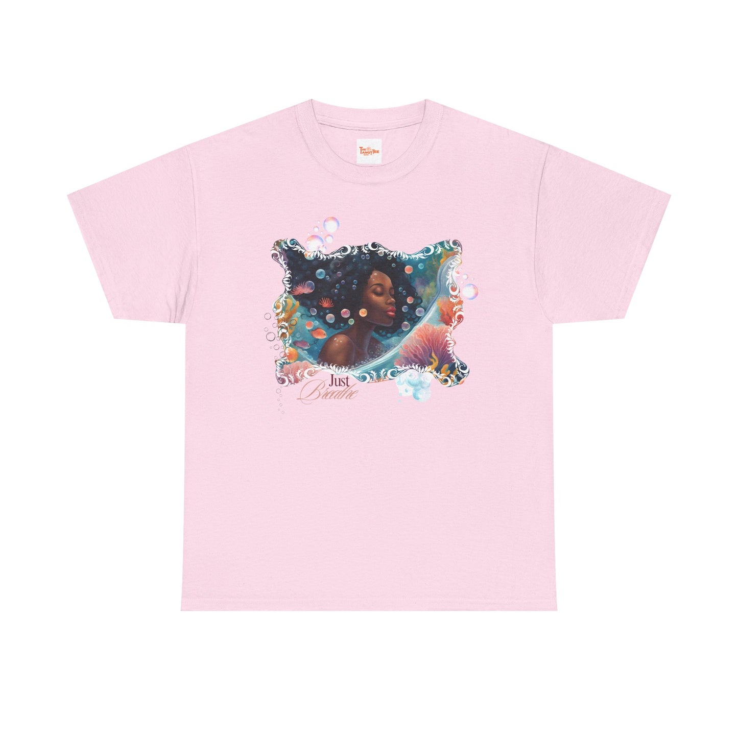 Just Breathe Unisex Tee - Graphic of Black Woman in the Bath