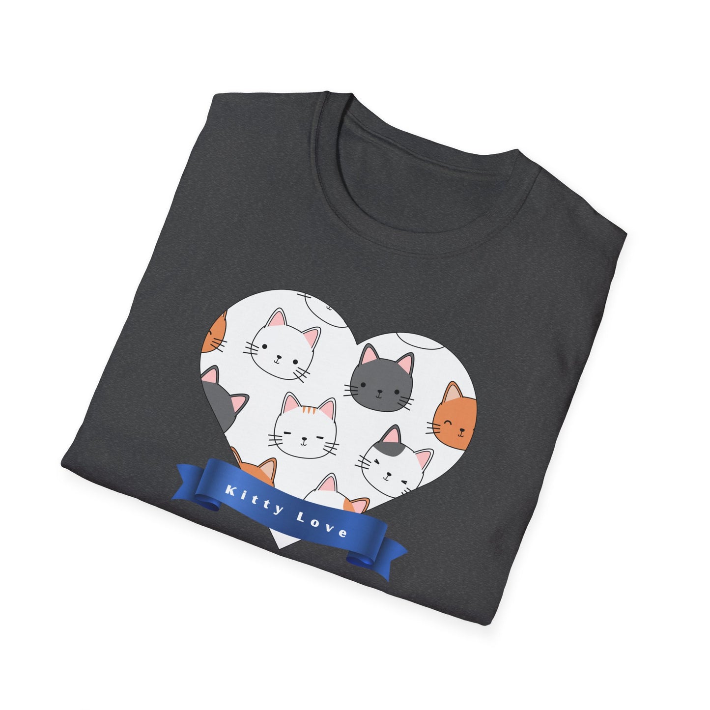 Cat Faces Unisex T-Shirt with Kitty Love Graphic